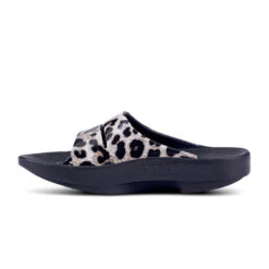 'OOFOS' Women's OOahh Slide Limited Edition - Black / Cheetah -OOfos 1103BLKCHEET shot4 1024x1024@2x