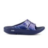 'OOFOS' Women's OOahh Slide Limited Edition - Navy / Silver / Silver Snake -OOfos 1103NVYSILSNK shot1 1024x1024@2x