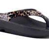 'OOFOS' Women's OOlala Thong Limited Edition - Black / Leopard -OOfos 1400Leopard shot2 1024x1024@2x