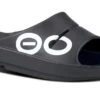OOfos Men's OOahh Sport Slide Sandal - Black White -OOfos 1500BLKWHTOO shot2