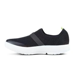 'OOFOS' Women's OOmg Fibre Low Slip On - White / Black -OOfos 5070WHTBLK 4 1024x1024@2x