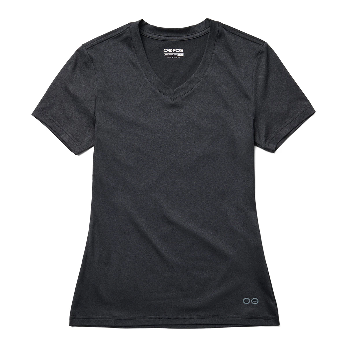 OOfos Women's COOl Down V Neck - Dark Gray Heather 3 OOfos Women's COOl Down V Neck - Dark Gray Heather