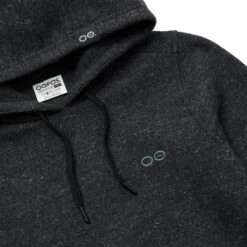 OOfos Women's OOmy Knit Hoodie - Dark Charcoal Gray Heather -OOfos 8300DKGYCHAR Shot03
