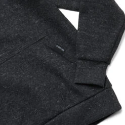 OOfos Women's OOmy Knit Hoodie - Dark Charcoal Gray Heather -OOfos 8300DKGYCHAR Shot04