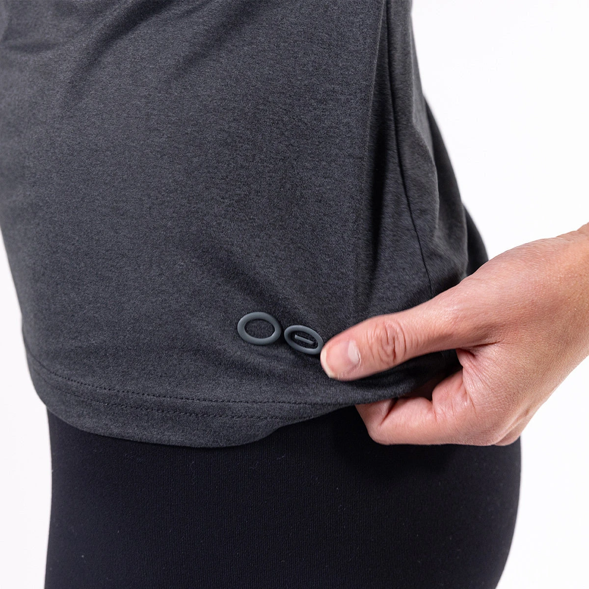 OOfos Women's COOl Down V Neck - Dark Gray Heather 5 OOfos Women's COOl Down V Neck - Dark Gray Heather - Image 3