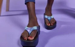 OOfos Women's OOmega OOlala Luxe Sandal - Atlantis -OOfos MicrosoftTeams image 50