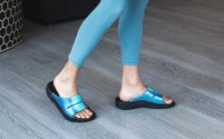 OOfos Women's OOahh Luxe Slide Sandal - Atlantis -OOfos OOahh Atlantis 1