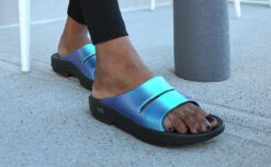 OOfos Women's OOahh Luxe Slide Sandal - Atlantis -OOfos OOahh Atlantis 3