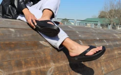 OOfos Women's OOmega OOlala Sandal - Black -OOfos OOmega Black