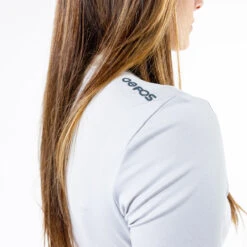 OOfos Women's COOl Down T Shirt - Light Gray Heather -OOfos Womens WhiteT